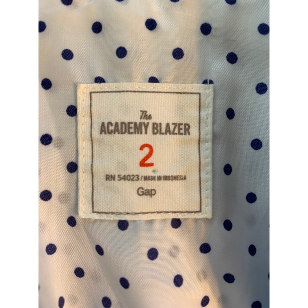 Gap The Academy Blazer Women Size 2 Blue Stripe Linen Cotton Blend Nautical‎